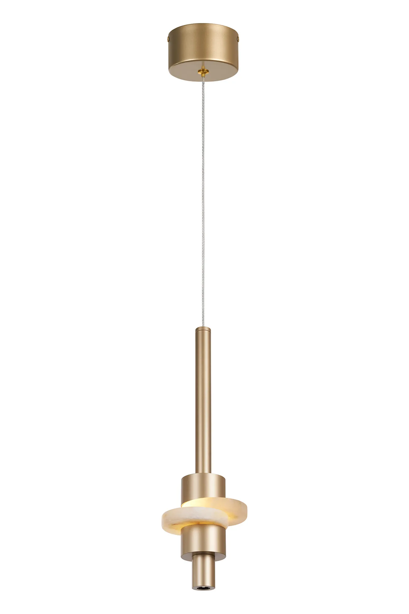 M9427  Betty Single Pendant, 7W LED, 3000K, Gold/Faux Alabaster